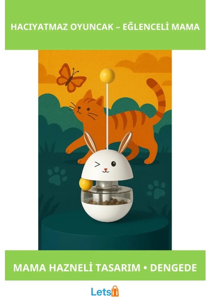 Sevimli Tavşan Mama Hazneli Hacıyatmaz Oyuncağı