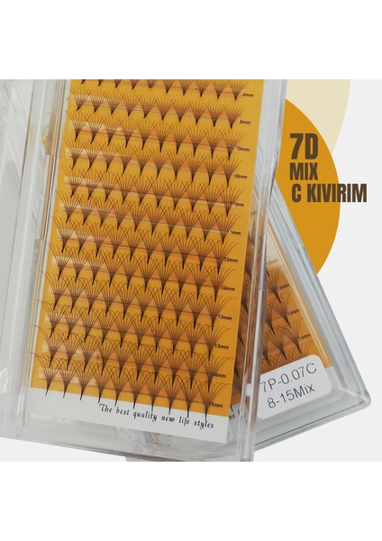 7d Hazır Demet Ipek Kirpik 0.07 C Kıvrım 8-15MM Mix Kutu
