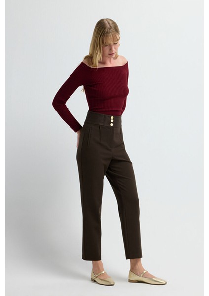 Dikiş Detaylı Pantolon Kahve 15343487003 modelleri