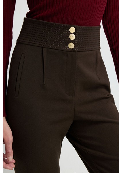 Dikiş Detaylı Pantolon Kahve 15343487003 fırsatları