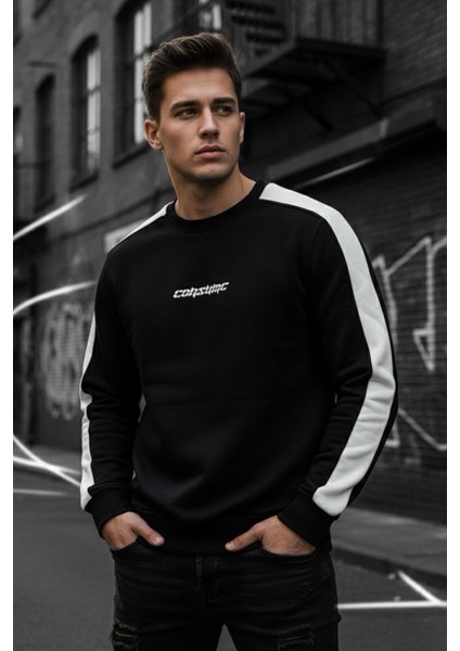 Comsumc Üç Iplik Şardonlu Bisiklet Yaka Erkek Sweatshirt