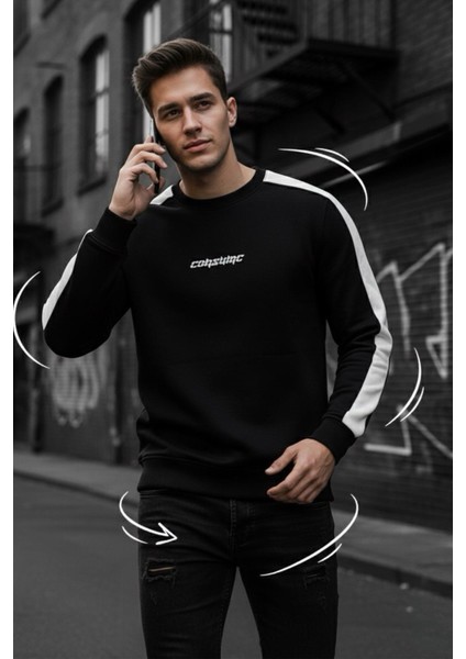 Comsumc Üç Iplik Şardonlu Bisiklet Yaka Erkek Sweatshirt modelleri