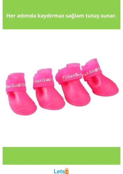 Su Geçirmez Kaymaz Silikon Kedi Köpek Ayakkabısı 4 Adet fiyatları