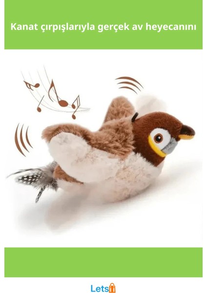 Şarjlı Peluş Uçan Kuş Oyuncak Kediler Için Eğlenceli Av Aracı fiyatları