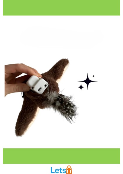 Şarjlı Peluş Uçan Kuş Oyuncak Kediler Için Eğlenceli Av Aracı indirimleri