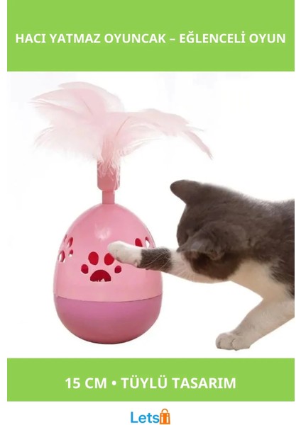 Tüylü Pati Desenli Eğlenceli Hacı Yatmaz Oyuncak 15 cm