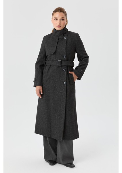 Kışlık Kaşe Kadın Kaban Spor Genç Model 57030