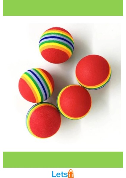 2 Adet Gökkuşağı Renkli Kedi Köpek Oyun Topu 4,2 cm fırsatları