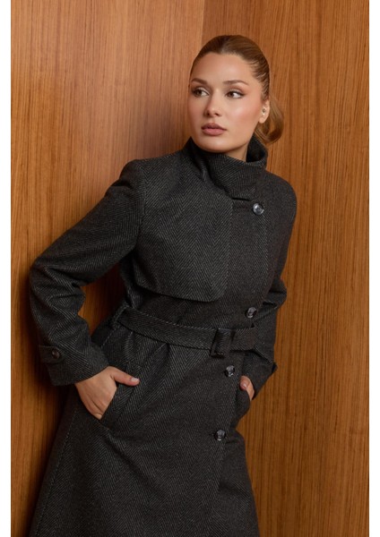 Kışlık Kaşe Kadın Kaban Spor Genç Model 57030