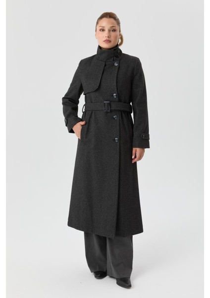 Kışlık Kaşe Kadın Kaban Spor Genç Model 57030