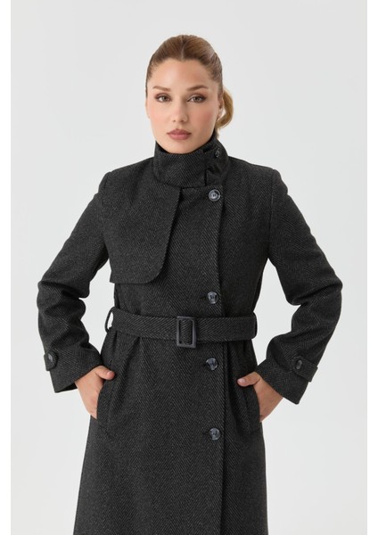 Kışlık Kaşe Kadın Kaban Spor Genç Model 57030