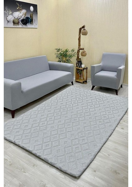 Karnaval Model Welsoft Halı Örtüsü Açık Gri Renk - 160 x 230