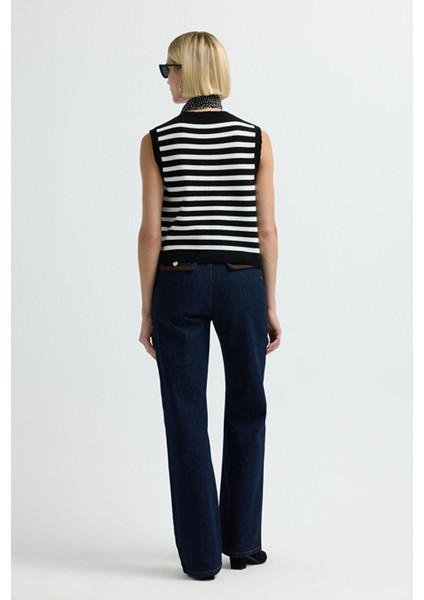 Düğmeli Triko Yelek Siyah 17945623000