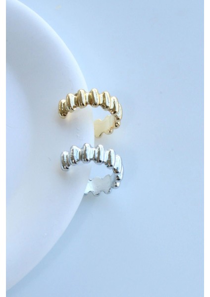 Kadın Sıkıştırmalı Earcuff Kıkırdak Küpe Gümüş modelleri