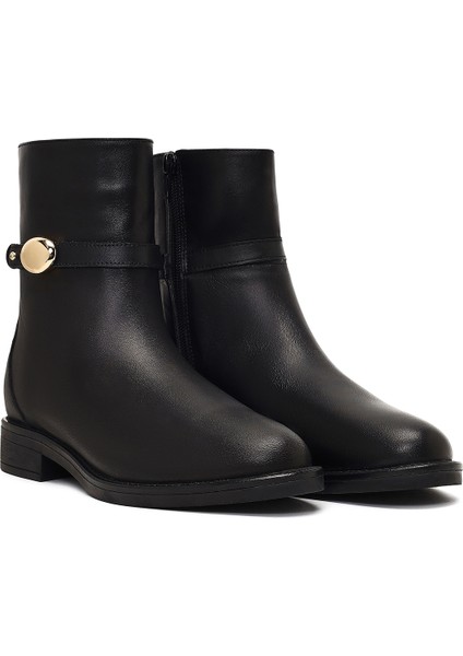 Kadın Siyah Fermuarlı Deri Bot 25WFD162718 fırsatları