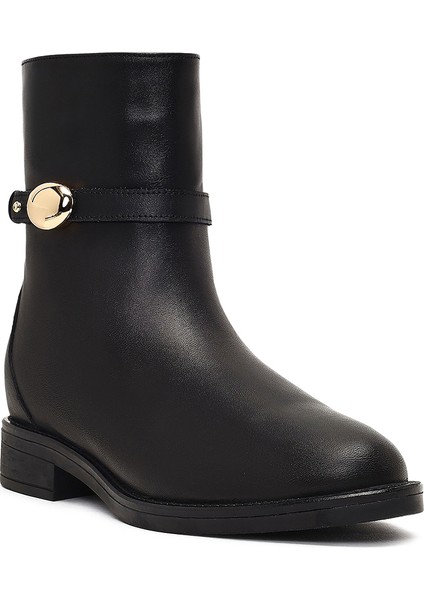 Kadın Siyah Fermuarlı Deri Bot 25WFD162718