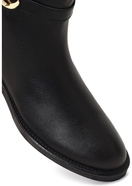 Kadın Siyah Fermuarlı Deri Bot 25WFD162718