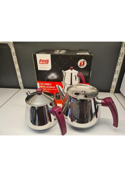 Fms Damla Büyük Boy Çaydanlık ÜST:1,25LT.ALT:2,10 Lt. fiyatları