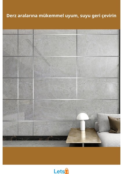 Kendinden Yapışkanlı Gri Fayans Arası Şerit Bant 1 cm 50 Metre fiyatları