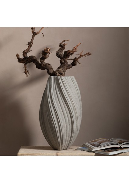 Spıral Vazo Bej 30X52CM fiyatları