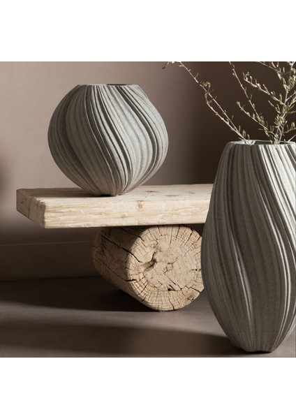 Spıral Vazo Bej 30X52CM modelleri