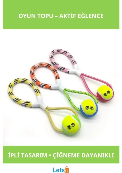 Ipli Çiğneme Dayanıklı Köpek Oyun Topu 45 cm