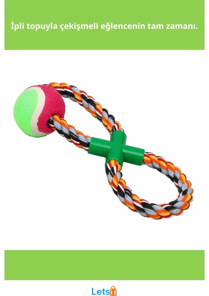 Ipli Çiğneme Dayanıklı Köpek Oyun Topu 45 cm fiyatları