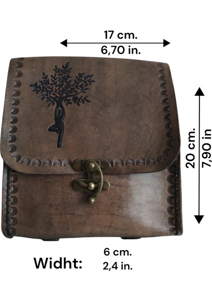 El Yapımı Hakiki Deri Vintage Sırt Çantası - Full-Grain Gerçek Deri Unisex Sırt Çantası - Ayarlanabilir Askılı ve Tokalı Şık Tasarım