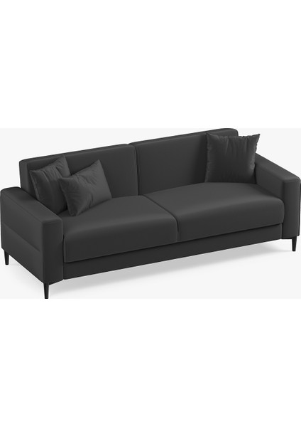 Briza Plus Kadife Dokulu, 3'lü Yataklı Koltuk - Koyu Haki/antrasit