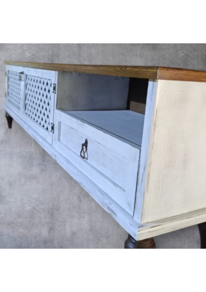 Woodünit %100 Doğal Ahşap Tv Ünitesi Beyaz modelleri