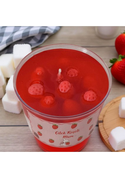 Çilek Reçeli Mum – Jel & Soya Wax El Yapımı Kokulu Mum (Çilek Kokulu Mika Kap Mum) fiyatları