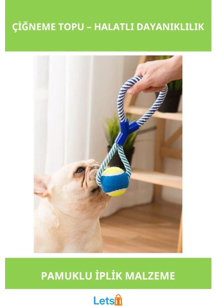 Toksik Olmayan Renkli Halatlı Köpek Çiğneme Topu
