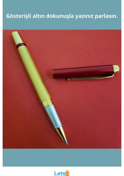 Kutulu Kırmızı Gold Tasarım Roller Kalem Estetik ve Şık Yazım Deneyimi fiyatları