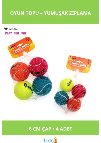 Orta ve Iri Irk Köpekler Için Yumuşak Oyun Topu 4 Adet 6 cm