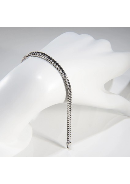 4n Kare Traşlı Tilki Kuyruğu Gümüş Bileklik fiyatları