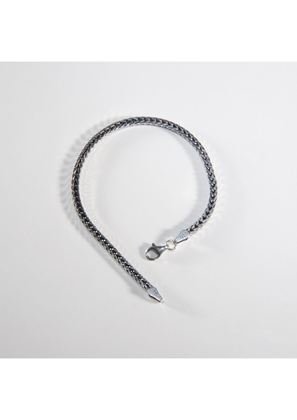 4n Kare Traşlı Tilki Kuyruğu Gümüş Bileklik modelleri