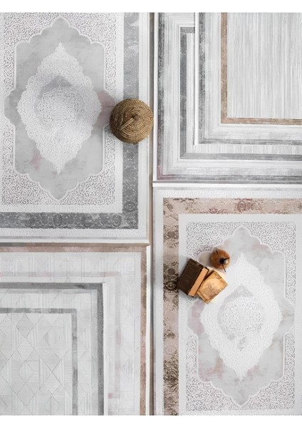 Nüans 1047 Vizon Çerçeveli Akrilik Modern Yumuşak Dokuma Salon Mutfak Yolluk Oturma Odası fırsatları