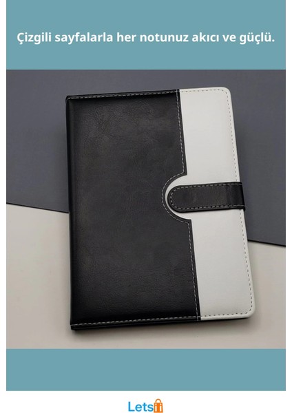 Şık Tarihsiz Ajanda Defter Siyah Beyaz 21 cm x 14.5 cm fiyatları