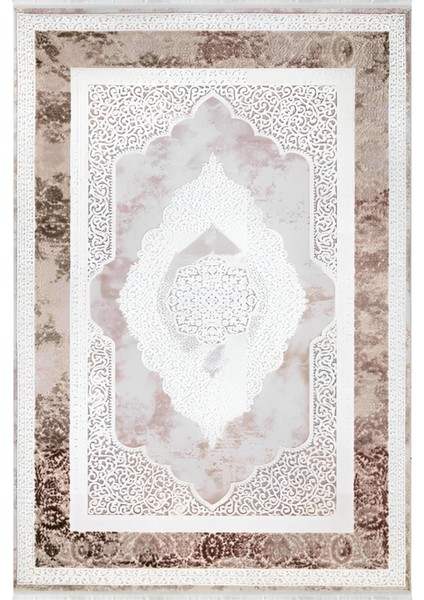 Nüans 1046 Vizon Göbekli Akrilik Modern Yumuşak Dokuma Salon Mutfak Yolluk Oturma Odası Halısı