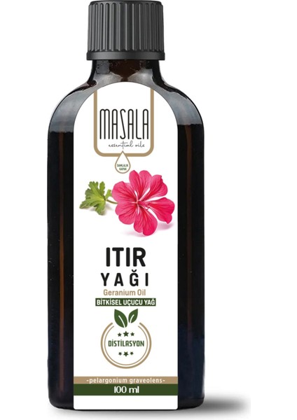 Saf Itır (Sardunya) Yağı 100 Ml. Cam Şişe - (Geranium Essential Oil)