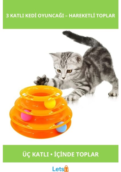 3 Katlı Kedi Oyuncağı Eğlenceli Turntable Kedi Oyunu