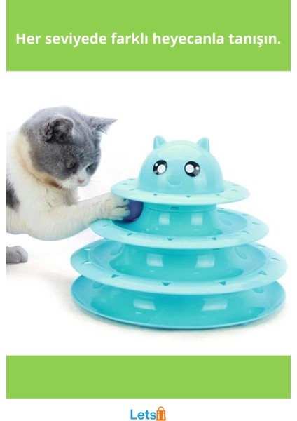 3 Katlı Kedi Oyuncağı Eğlenceli Turntable Kedi Oyunu fiyatları