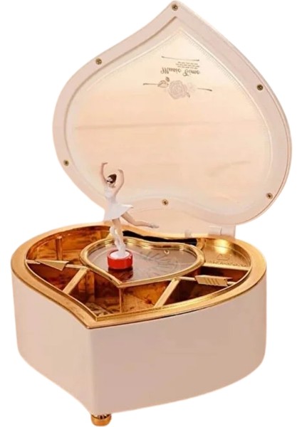 Kalp Şekilli Dönen Balerin Figürlü Müzik Kutusu – Aynalı Dekoratif Hediyelik Müzik Kutusu (Romantik Tasarım) fiyatları