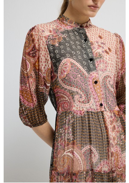 Pileli Elbise Pudra 12445818000 modelleri