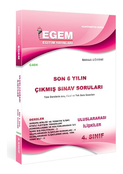 Aöf 4. Sınıf Uluslararası Ilişkiler Bahar Dönemi Çıkmış Sınav Soruları ( 2012-2018 )