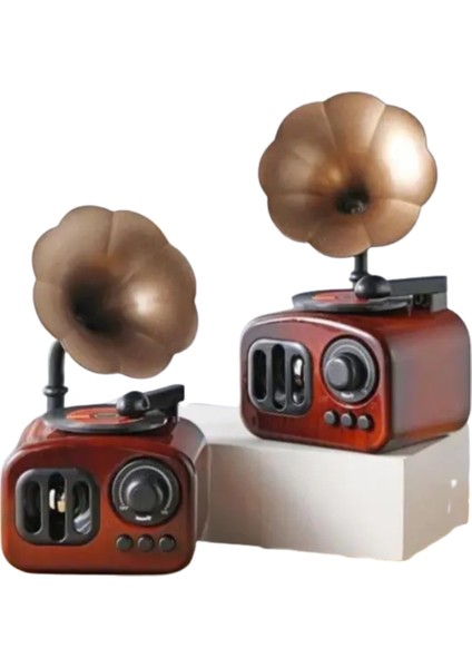 Nostaljik Gramofon Tasarımlı Bluetooth Hoparlör – Kablosuz Müzik Çalar, USB ve Aux Destekli Retro Speaker modelleri