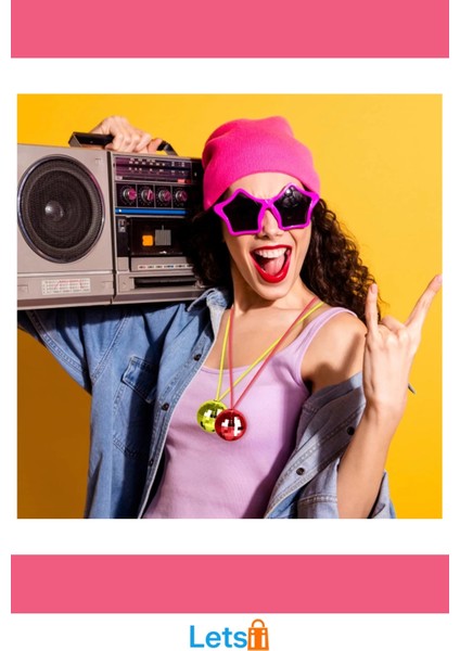 Parlak Disco Topu 6'lı Kolye Seti Retro Parti Aksesuarı fırsatları