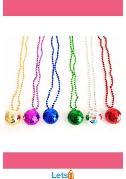 Parlak Disco Topu 6'lı Kolye Seti Retro Parti Aksesuarı indirimleri