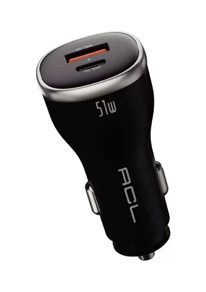 51W USB Type-C Girişli Araç Içi Çakmaklık Şarj 6A Q.c 3.0 Destekli Şarj Aleti