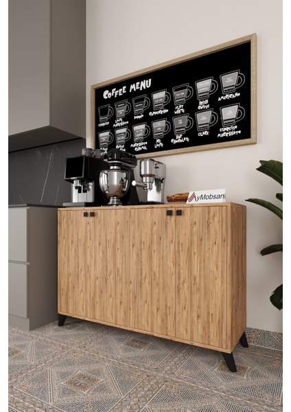 Vista Kahve Köşesi 4 Kapaklı Çok Amaçlı Dolap Kiler Mutfak Dolabı Atlantik Çam modelleri